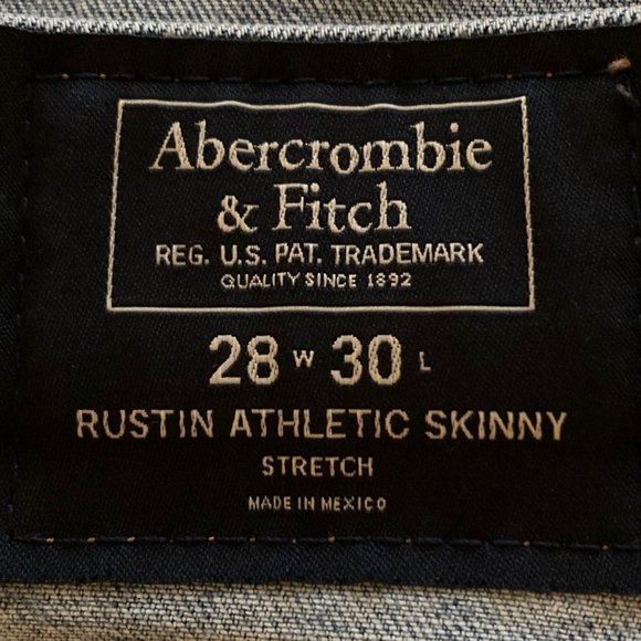 Abercrombie & Fitch Rustin Athletic Skinny Stretch jeans light wash 28 x 30 - Picture 5 of 8
